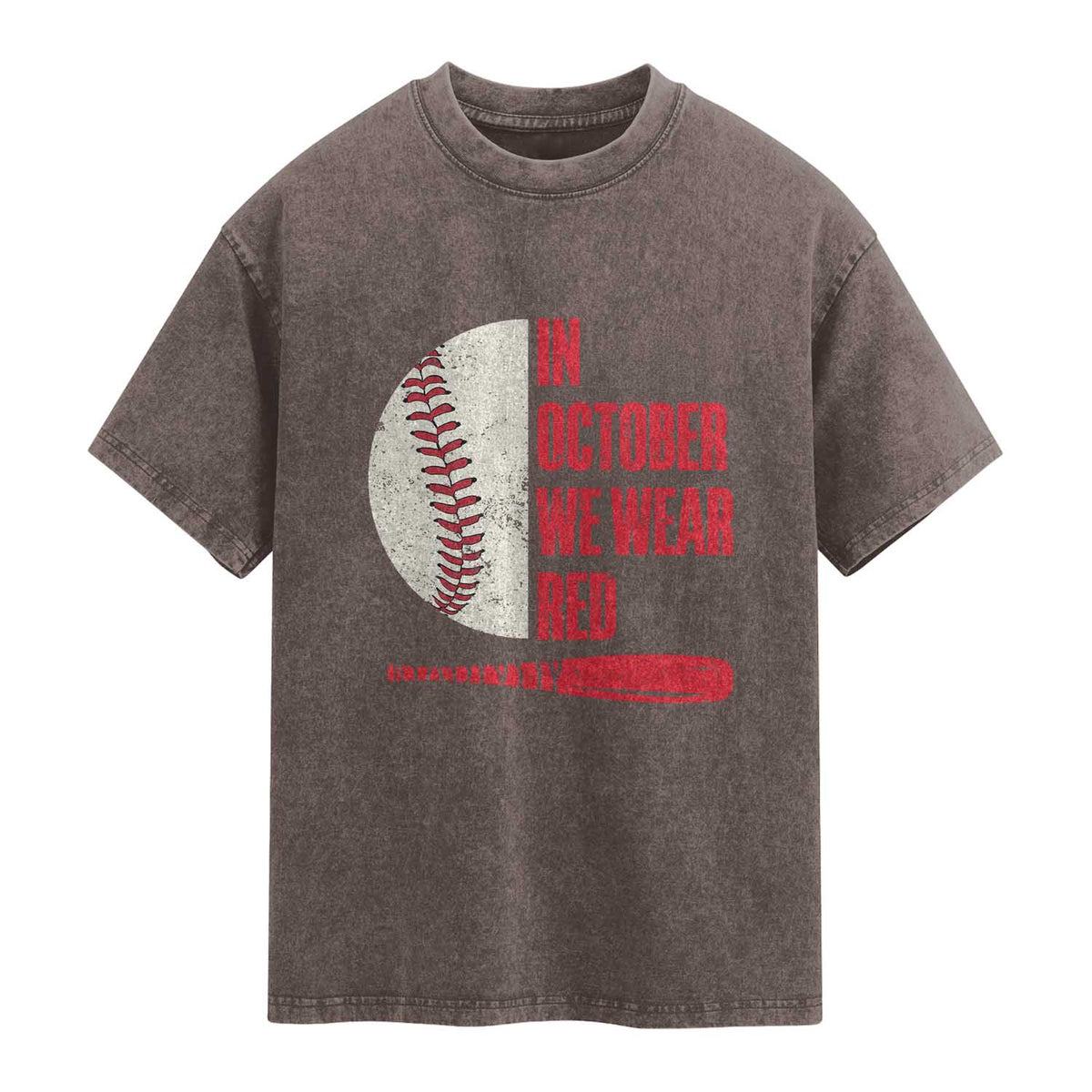 Red October Philly Washed Cotton T-Shirt Retro Philadelphia Baseball Fan