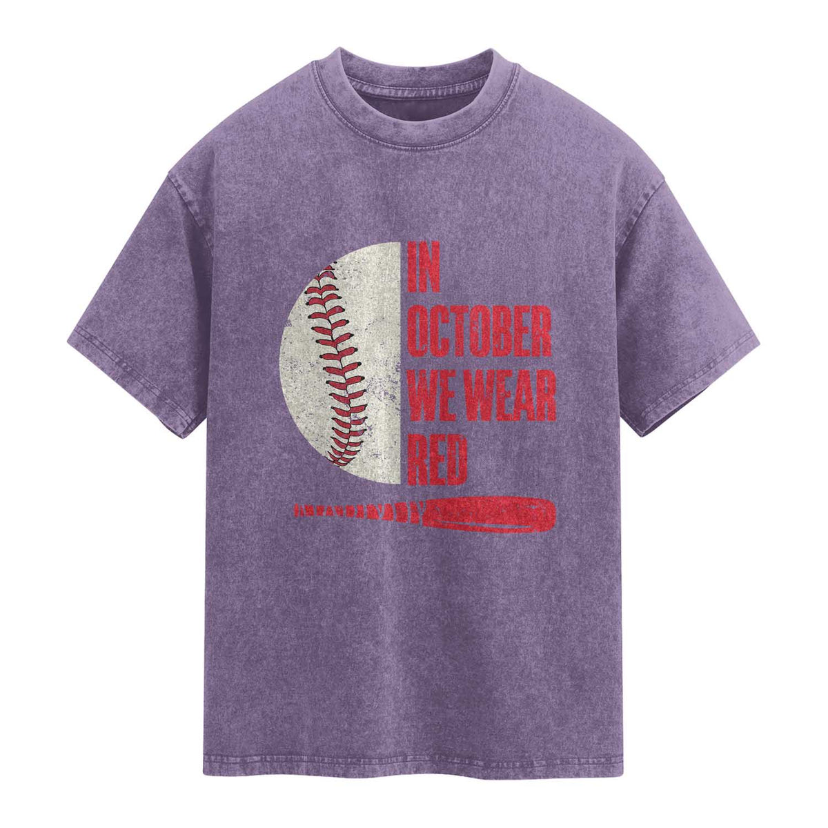 Red October Philly Washed Cotton T-Shirt Retro Philadelphia Baseball Fan