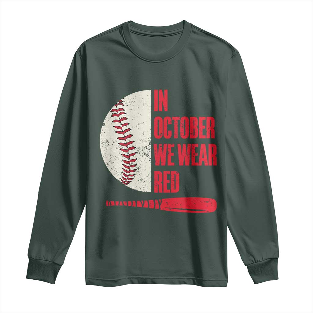 Red October Philly Long Sleeve Shirt Retro Philadelphia Baseball Fan TS10 Dark Forest Green Print Your Wear