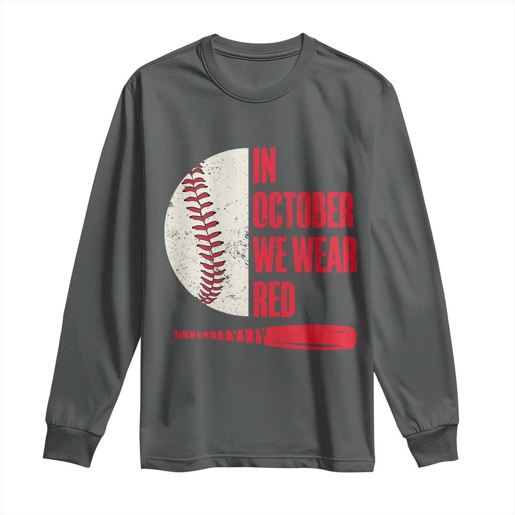 Red October Philly Long Sleeve Shirt Retro Philadelphia Baseball Fan TS10 Dark Heather Print Your Wear