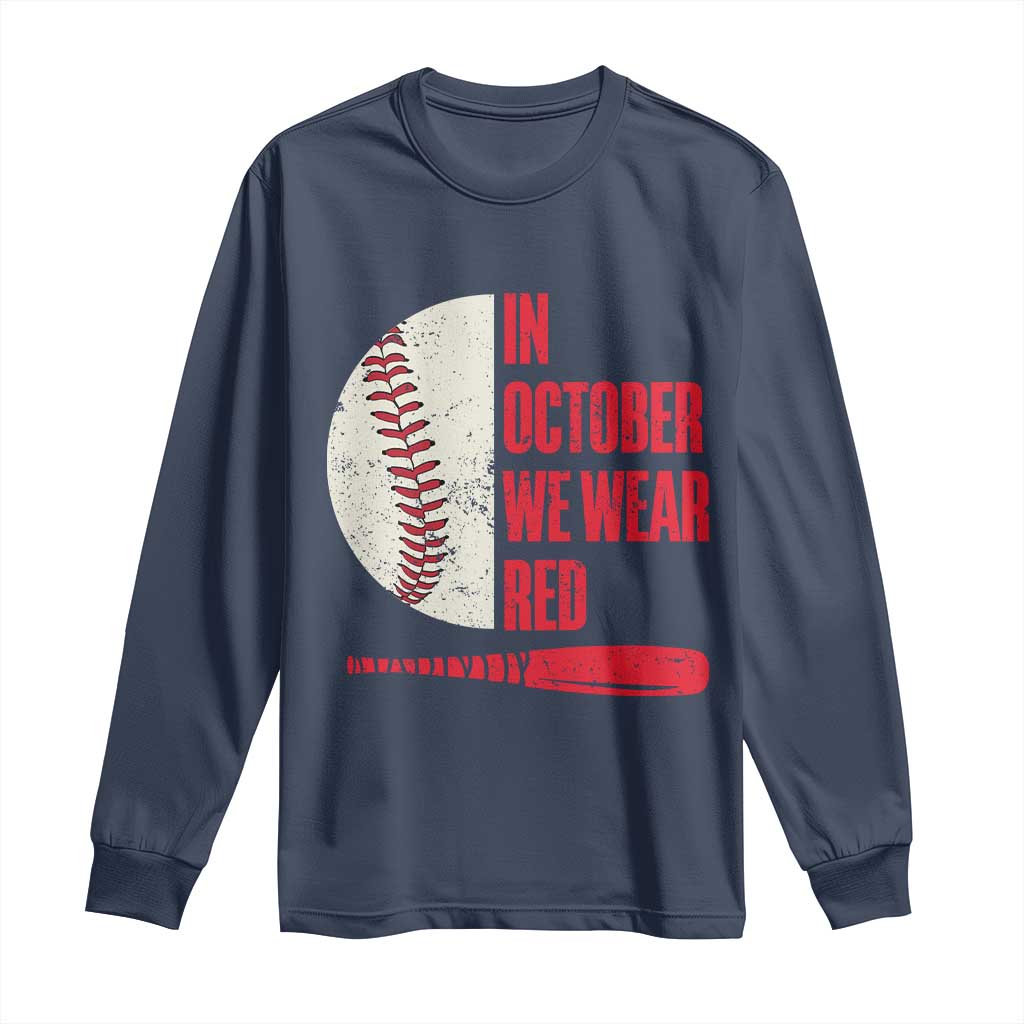 Red October Philly Long Sleeve Shirt Retro Philadelphia Baseball Fan TS10 Navy Print Your Wear