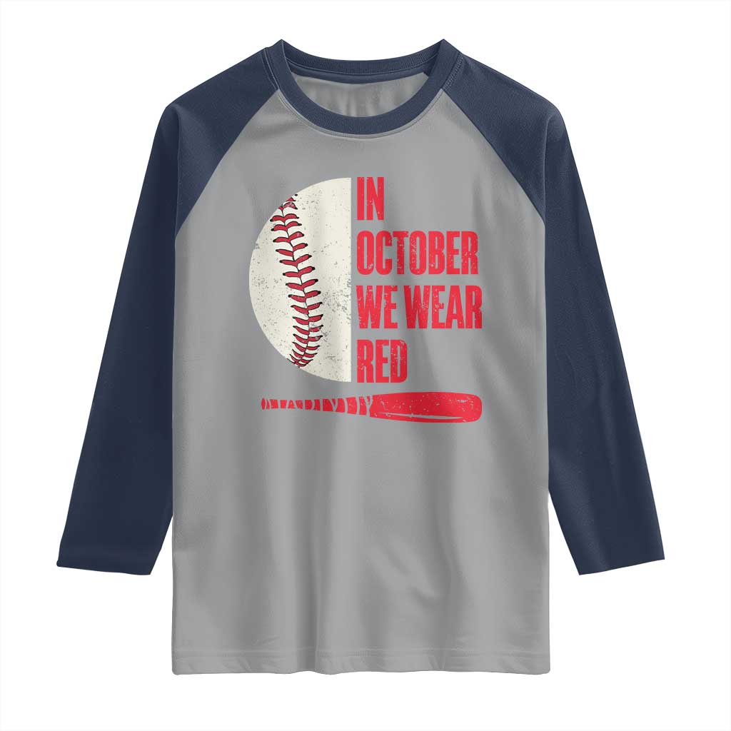 Red October Philly Raglan Shirt Retro Philadelphia Baseball Fan TS10 Sport Gray Navy Print Your Wear