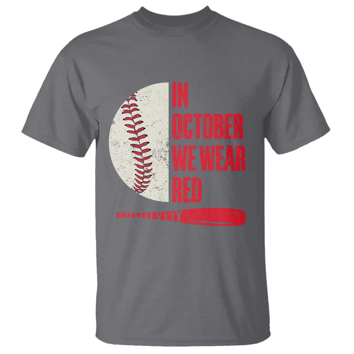 Red October Philly T Shirt Retro Philadelphia Baseball Fan TS10 Charcoal Print Your Wear
