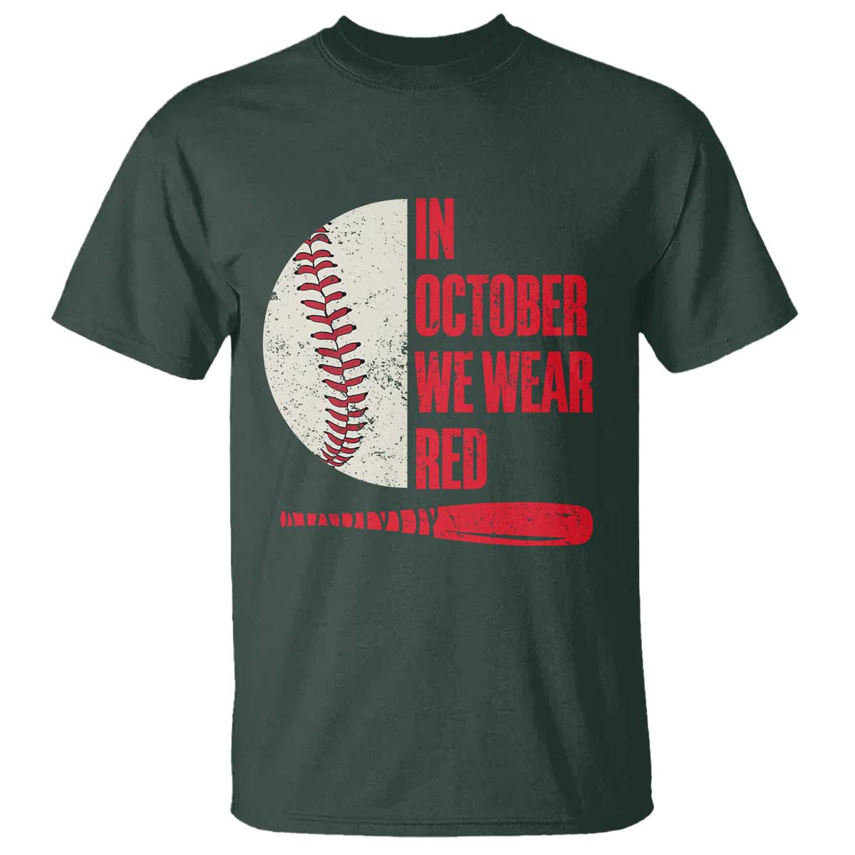 Red October Philly T Shirt Retro Philadelphia Baseball Fan TS10 Dark Forest Green Print Your Wear