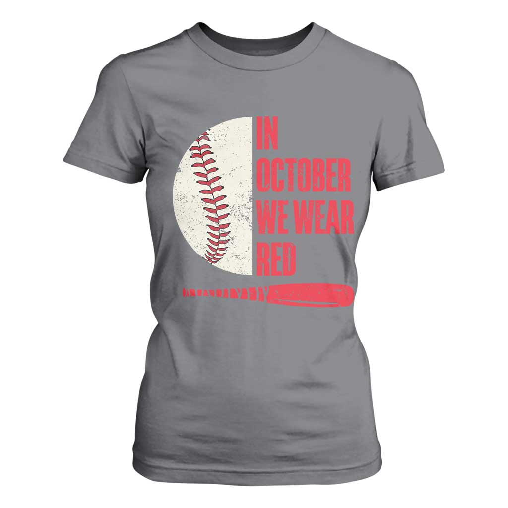 Red October Phillies T Shirt For Women Retro Philadelphia Baseball Fan TS10 Charcoal Print Your Wear