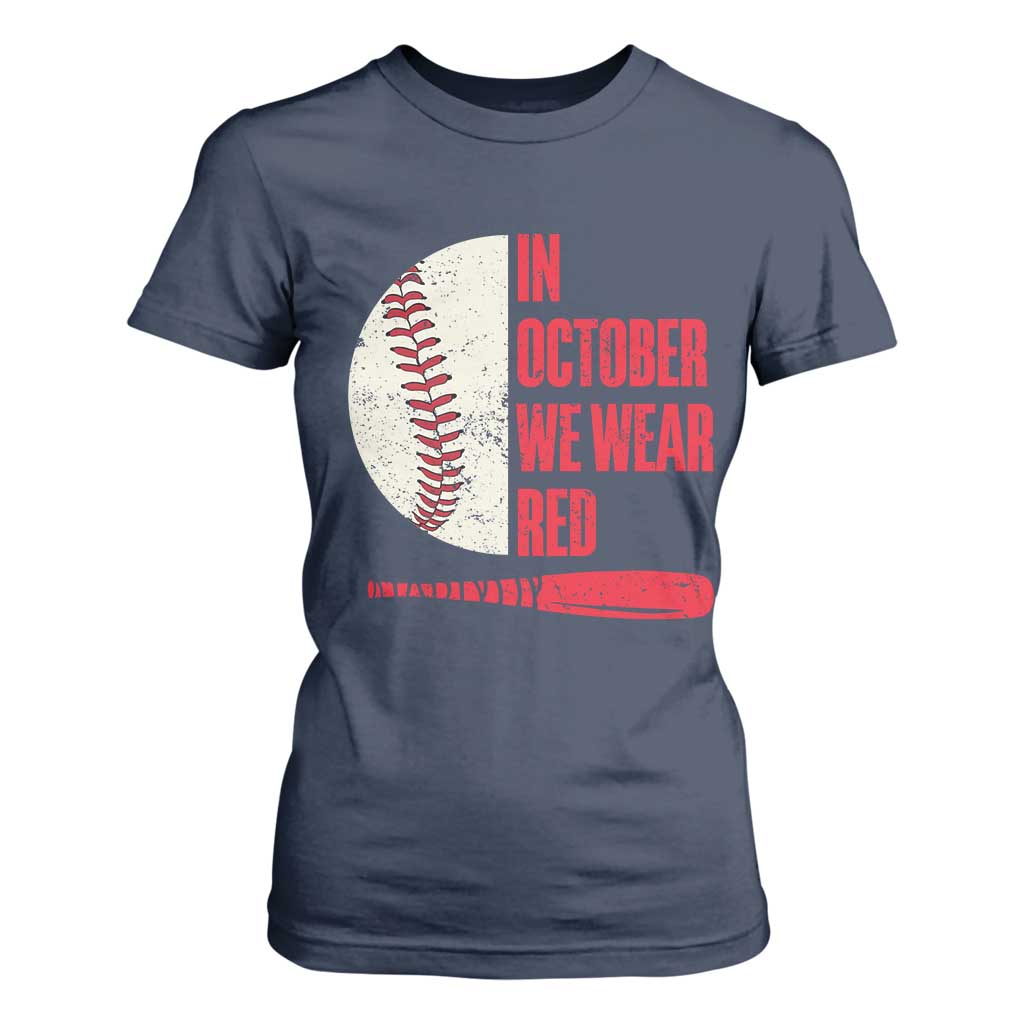 Red October Phillies T Shirt For Women Retro Philadelphia Baseball Fan TS10 Navy Print Your Wear