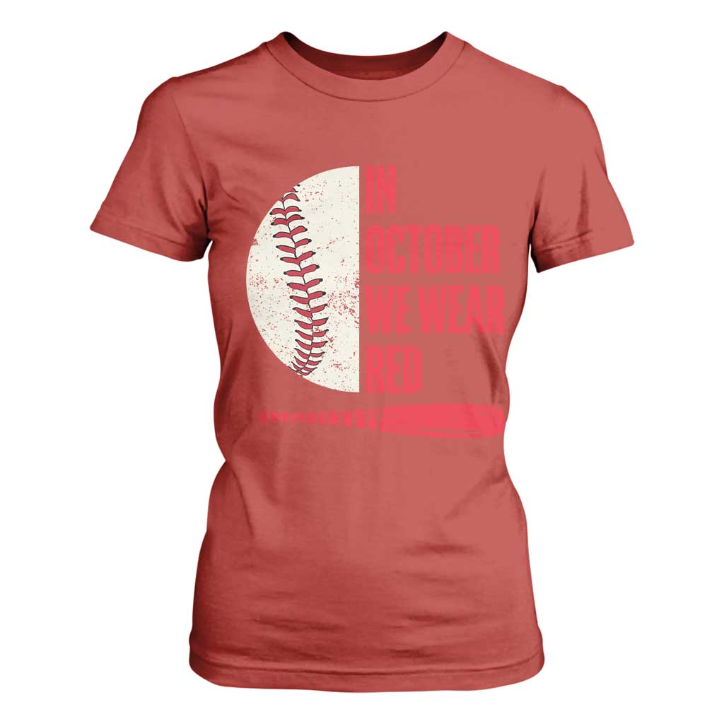 Red October Phillies T Shirt For Women Retro Philadelphia Baseball Fan TS10 Red Print Your Wear
