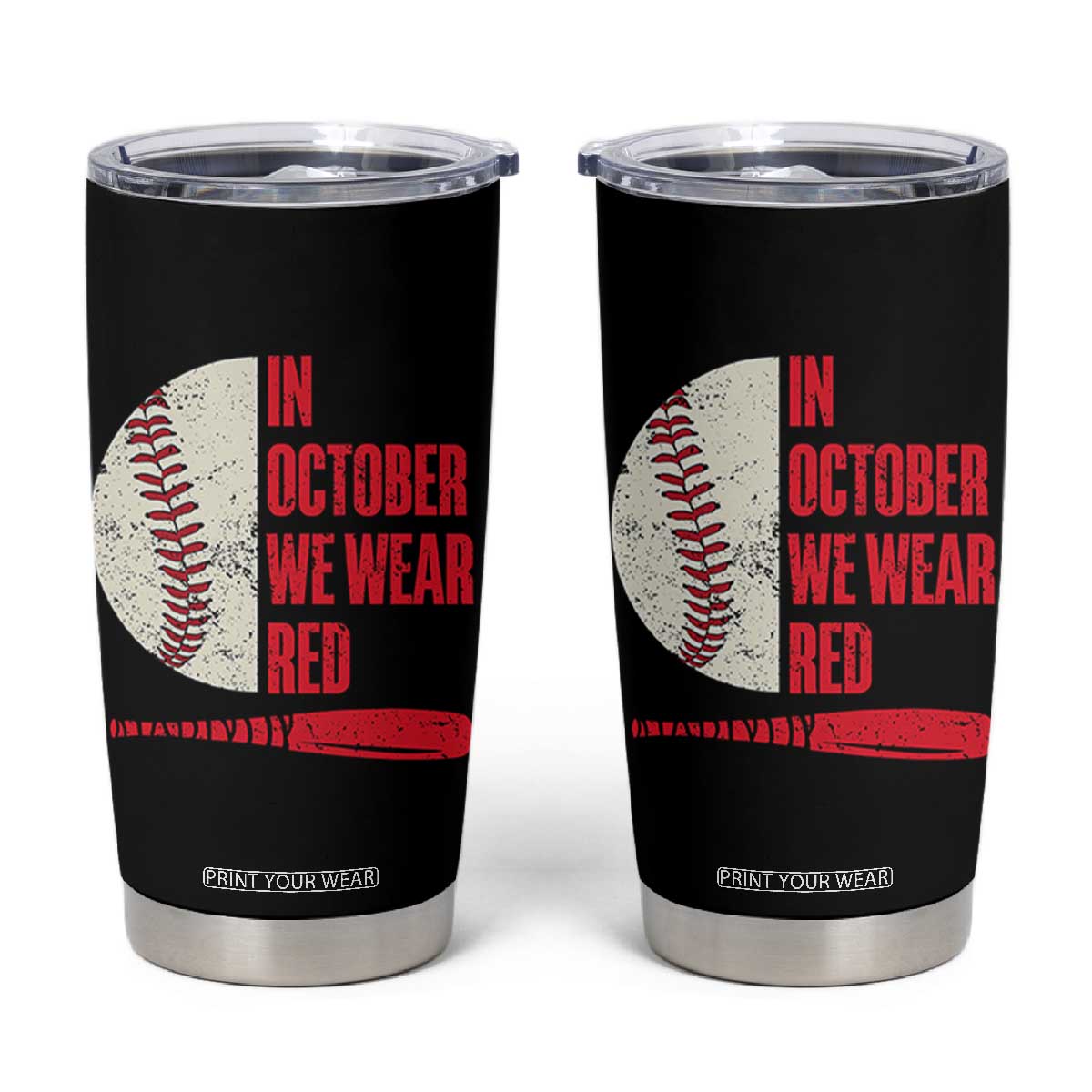 Red October Phillies Tumbler Cup Retro Philadelphia Baseball Fan TS10 Black Print Your Wear