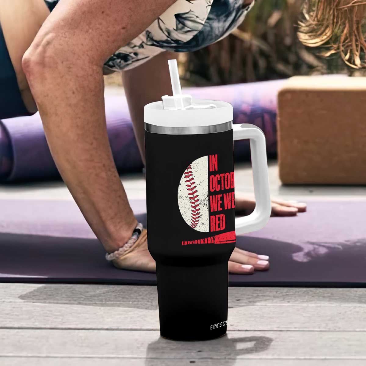 Red October Philly Tumbler With Handle Retro Philadelphia Baseball Fan TS10 Print Your Wear
