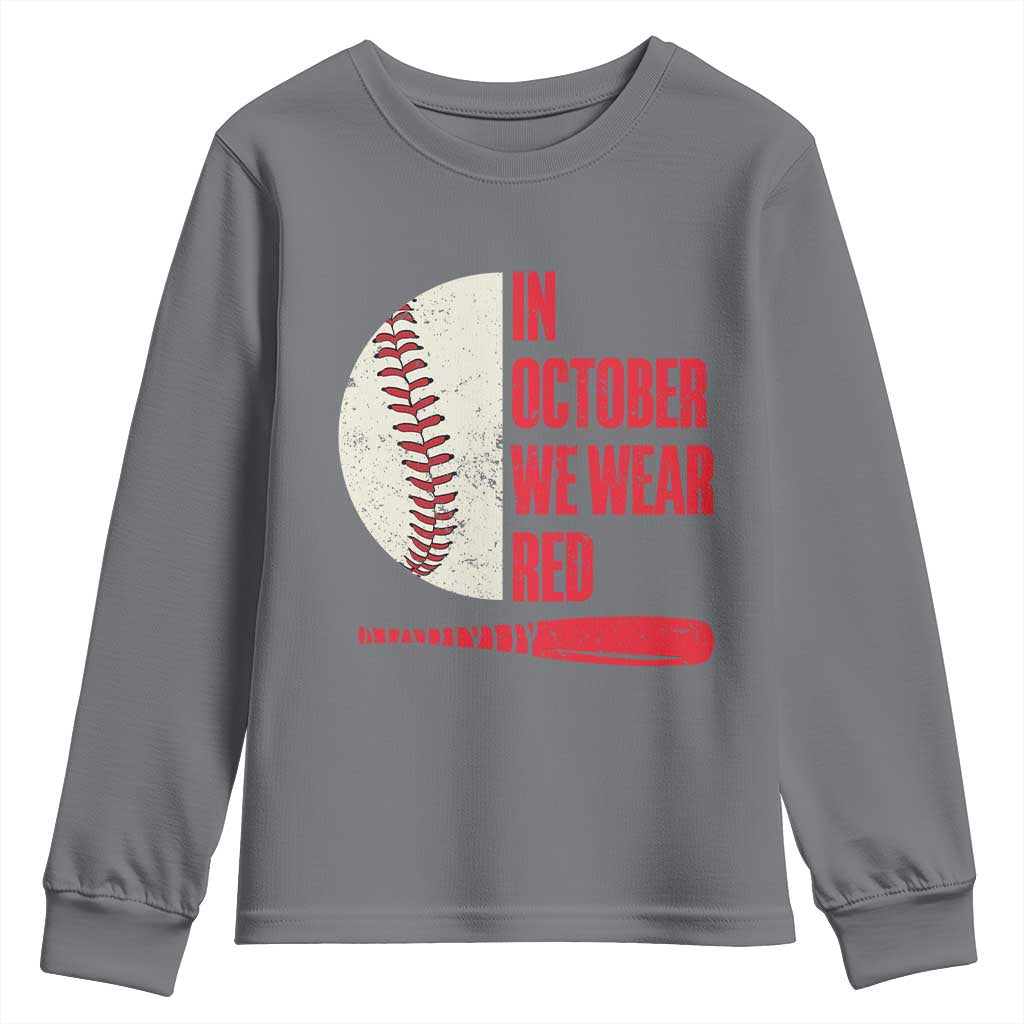 Red October Philly Youth Sweatshirt Retro Philadelphia Baseball Fan TS10 Charcoal Print Your Wear