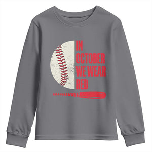 Red October Phillies Youth Sweatshirt Retro Philadelphia Baseball Fan TS10 Charcoal Print Your Wear