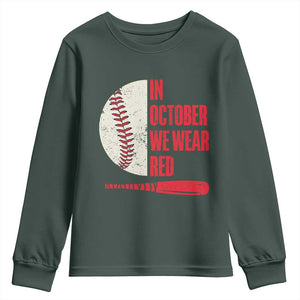 Red October Phillies Youth Sweatshirt Retro Philadelphia Baseball Fan TS10 Dark Forest Green Print Your Wear