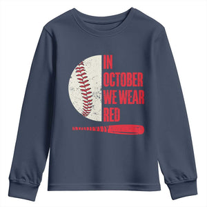 Red October Phillies Youth Sweatshirt Retro Philadelphia Baseball Fan TS10 Navy Print Your Wear