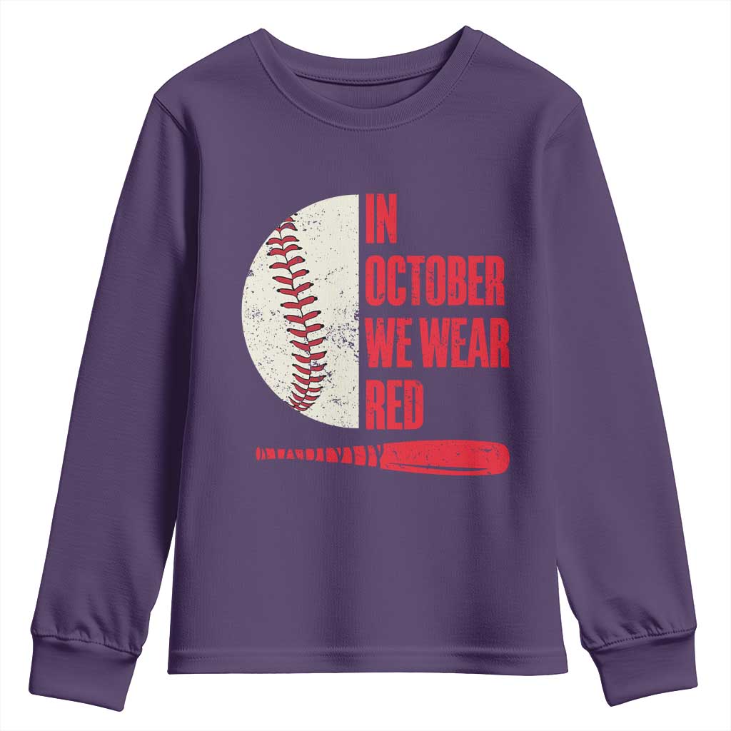 Red October Philly Youth Sweatshirt Retro Philadelphia Baseball Fan TS10 Purple Print Your Wear