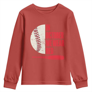 Red October Phillies Youth Sweatshirt Retro Philadelphia Baseball Fan TS10 Red Print Your Wear