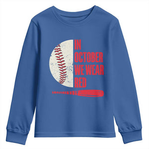 Red October Phillies Youth Sweatshirt Retro Philadelphia Baseball Fan TS10 Royal Blue Print Your Wear