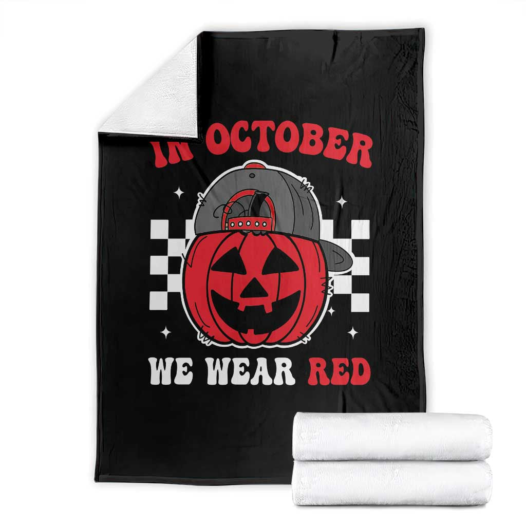 Red October Halloween Throw Blanket Vintage Philadelphia Baseball Fan Jackolantern Pumpkin TS10 Black Print Your Wear
