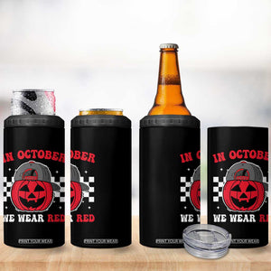 Red October Halloween 4 in 1 Can Cooler Tumbler Vintage Philadelphia Baseball Fan Jackolantern Pumpkin TS10 Print Your Wear