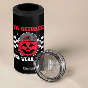 Red October Halloween 4 in 1 Can Cooler Tumbler Vintage Philadelphia Baseball Fan Jackolantern Pumpkin TS10 Print Your Wear