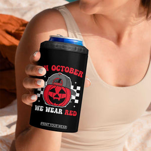 Red October Halloween 4 in 1 Can Cooler Tumbler Vintage Philadelphia Baseball Fan Jackolantern Pumpkin TS10 Print Your Wear
