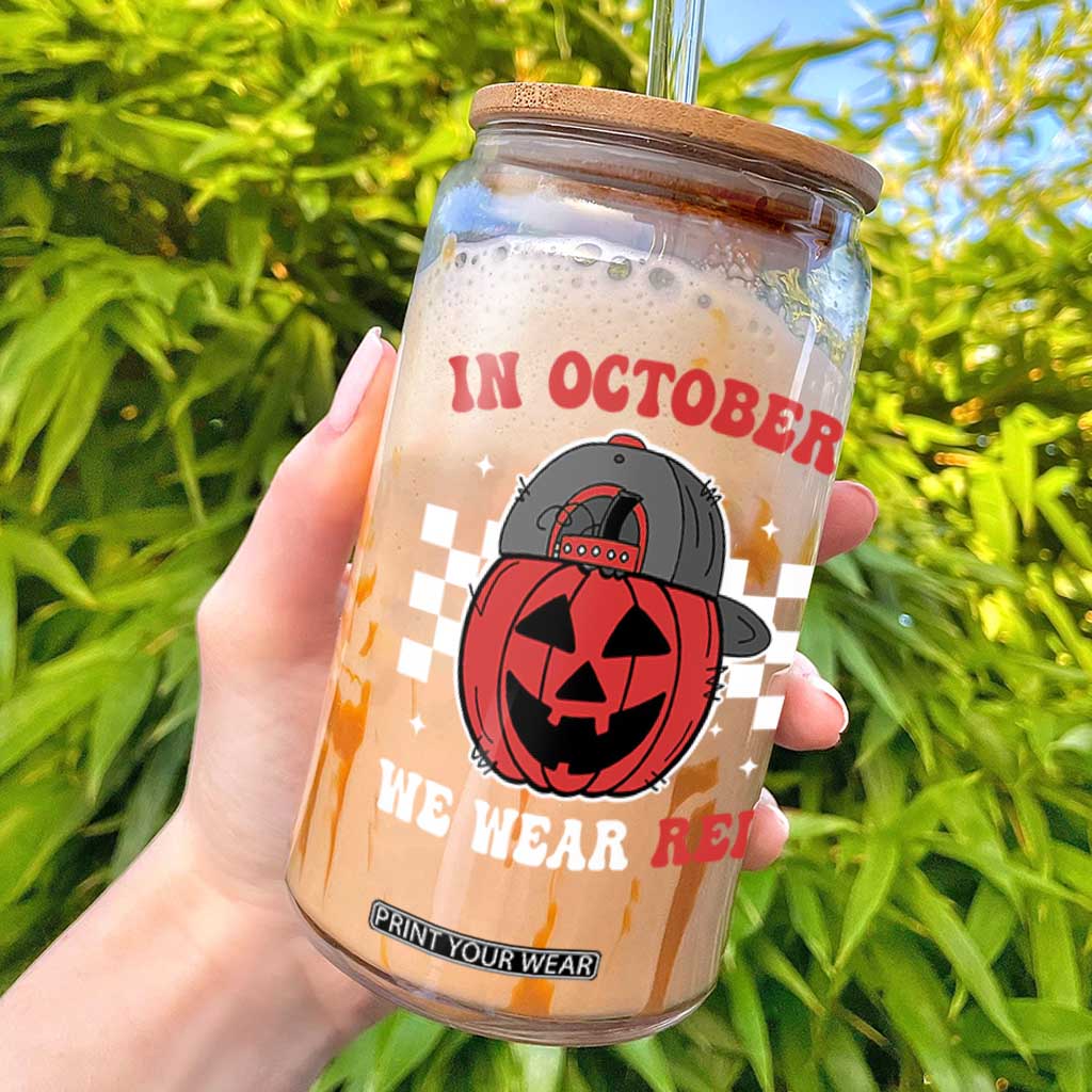 Red October Halloween Glass Can Vintage Philadelphia Baseball Fan Jackolantern Pumpkin TS10 Black Print Your Wear