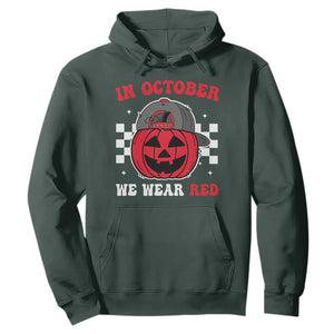 Red October Halloween Hoodie Vintage Philadelphia Baseball Fan Jackolantern Pumpkin TS10 Dark Forest Green Print Your Wear