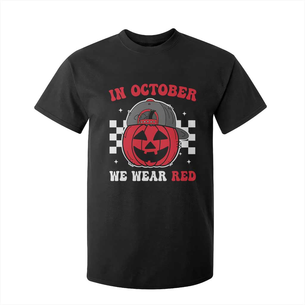 Red October Halloween T Shirt For Kid Vintage Philadelphia Baseball Fan Jackolantern Pumpkin TS10 Black Print Your Wear