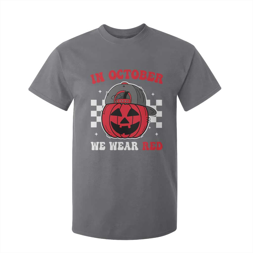 Red October Halloween T Shirt For Kid Vintage Philadelphia Baseball Fan Jackolantern Pumpkin TS10 Charcoal Print Your Wear