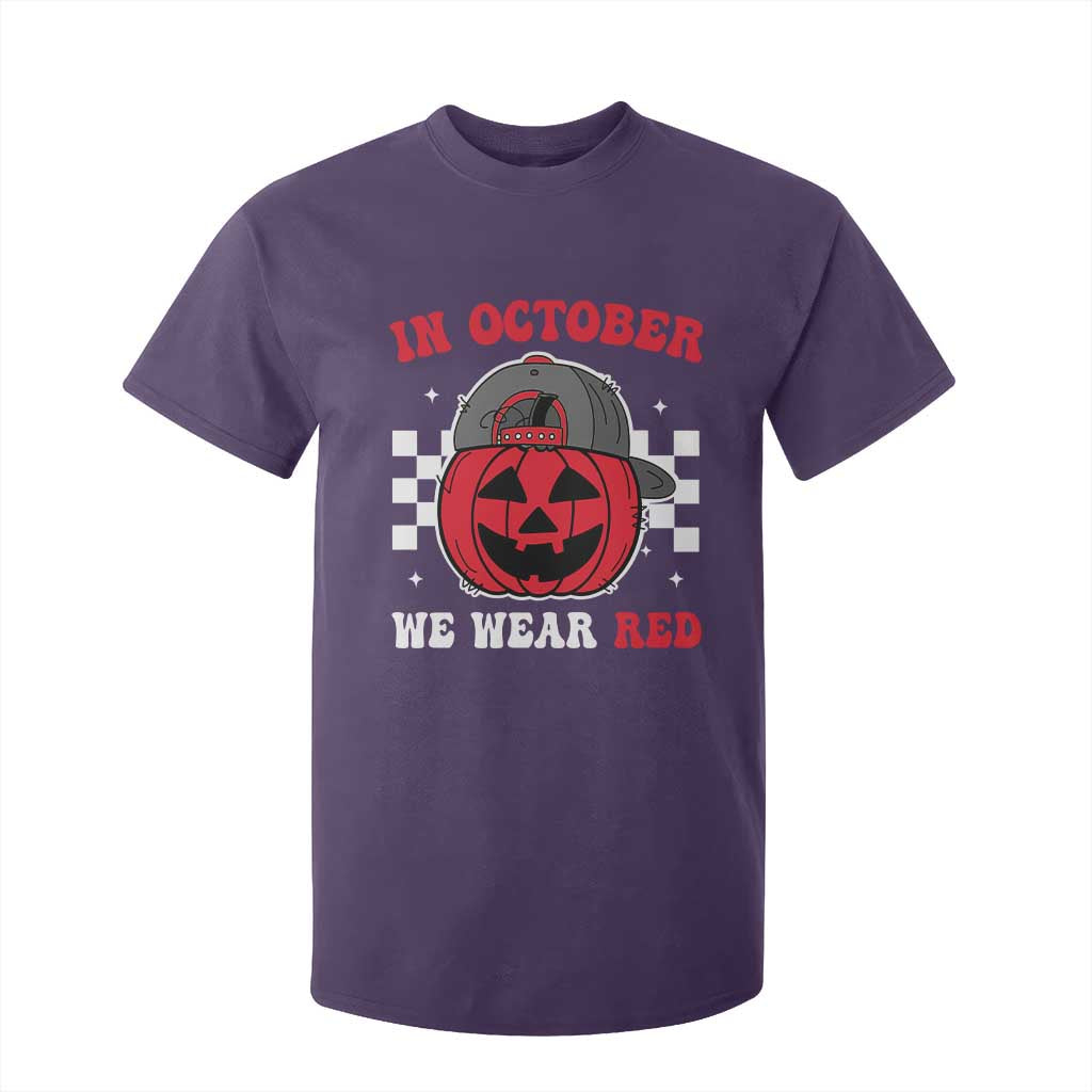 Red October Halloween T Shirt For Kid Vintage Philadelphia Baseball Fan Jackolantern Pumpkin TS10 Purple Print Your Wear