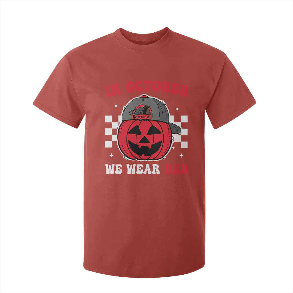 Red October Halloween T Shirt For Kid Vintage Philadelphia Baseball Fan Jackolantern Pumpkin TS10 Red Print Your Wear