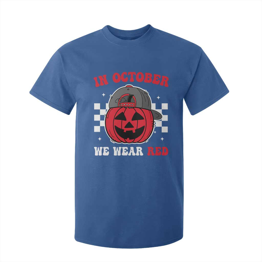 Red October Halloween T Shirt For Kid Vintage Philadelphia Baseball Fan Jackolantern Pumpkin TS10 Royal Blue Print Your Wear