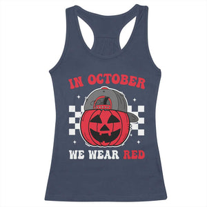Red October Halloween Racerback Tank Top Vintage Philadelphia Baseball Fan Jackolantern Pumpkin TS10 Navy Print Your Wear