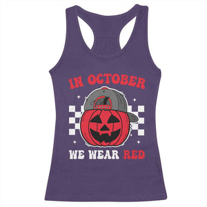 Red October Halloween Racerback Tank Top Vintage Philadelphia Baseball Fan Jackolantern Pumpkin TS10 Purple Print Your Wear