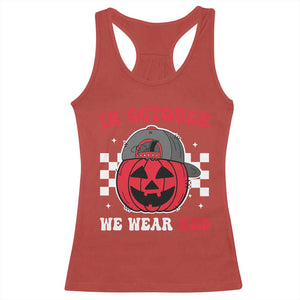 Red October Halloween Racerback Tank Top Vintage Philadelphia Baseball Fan Jackolantern Pumpkin TS10 Red Print Your Wear