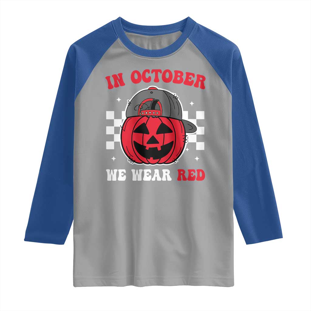 Red October Halloween Raglan Shirt Vintage Philadelphia Baseball Fan Jackolantern Pumpkin TS10 Sport Gray Royal Print Your Wear