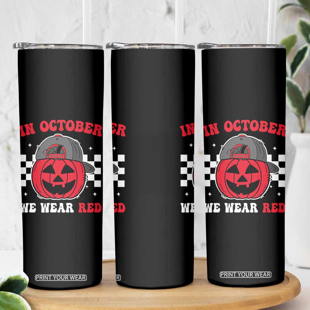 Red October Halloween Skinny Tumbler Vintage Philadelphia Baseball Fan Jackolantern Pumpkin TS10 Print Your Wear