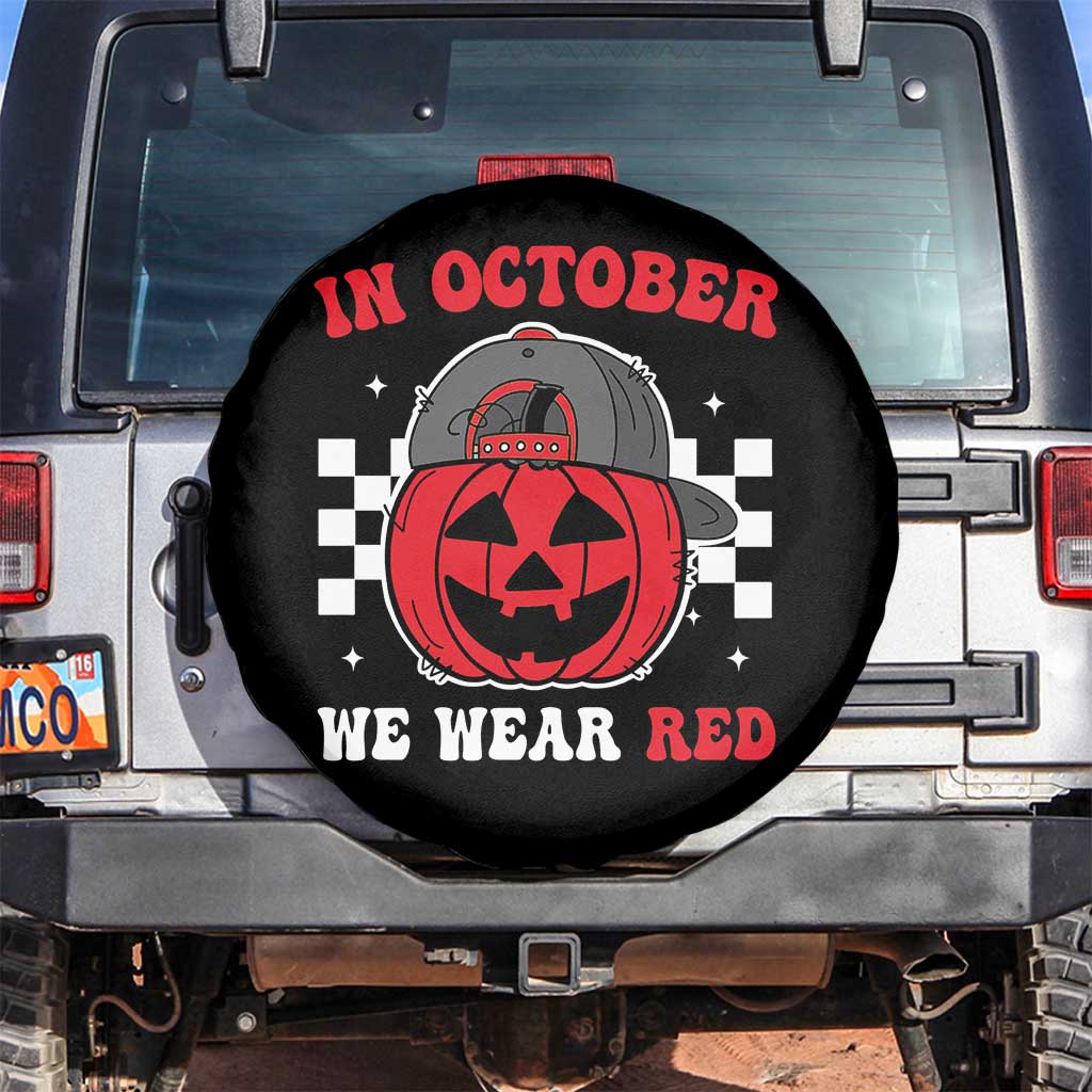 Red October Halloween Spare Tire Cover Vintage Philadelphia Baseball Fan Jackolantern Pumpkin TS10 No hole Black Print Your Wear