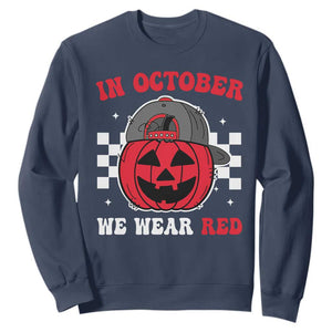 Red October Halloween Sweatshirt Vintage Philadelphia Baseball Fan Jackolantern Pumpkin TS10 Navy Print Your Wear