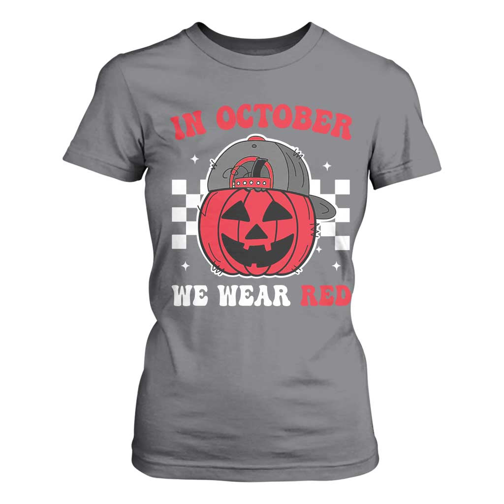 Red October Halloween T Shirt For Women Vintage Philadelphia Baseball Fan Jackolantern Pumpkin TS10 Charcoal Print Your Wear