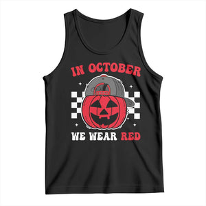 Red October Halloween Tank Top Vintage Philadelphia Baseball Fan Jackolantern Pumpkin TS10 Black Print Your Wear