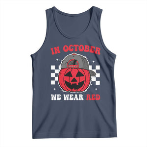 Red October Halloween Tank Top Vintage Philadelphia Baseball Fan Jackolantern Pumpkin TS10 Navy Print Your Wear