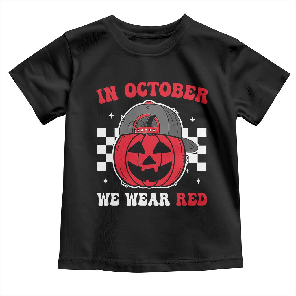 Red October Halloween Toddler T Shirt Vintage Philadelphia Baseball Fan Jackolantern Pumpkin TS10 Black Print Your Wear