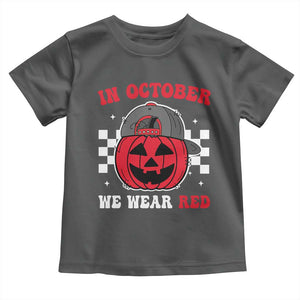 Red October Halloween Toddler T Shirt Vintage Philadelphia Baseball Fan Jackolantern Pumpkin TS10 Dark Heather Print Your Wear