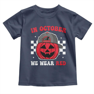 Red October Halloween Toddler T Shirt Vintage Philadelphia Baseball Fan Jackolantern Pumpkin TS10 Navy Print Your Wear