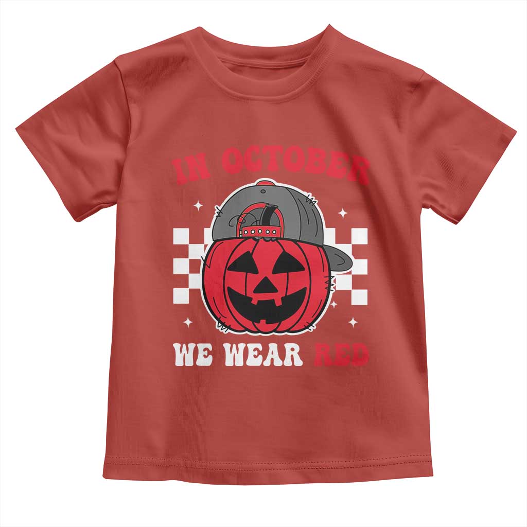 Red October Halloween Toddler T Shirt Vintage Philadelphia Baseball Fan Jackolantern Pumpkin TS10 Red Print Your Wear