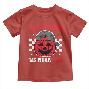 Red October Halloween Toddler T Shirt Vintage Philadelphia Baseball Fan Jackolantern Pumpkin TS10 Red Print Your Wear