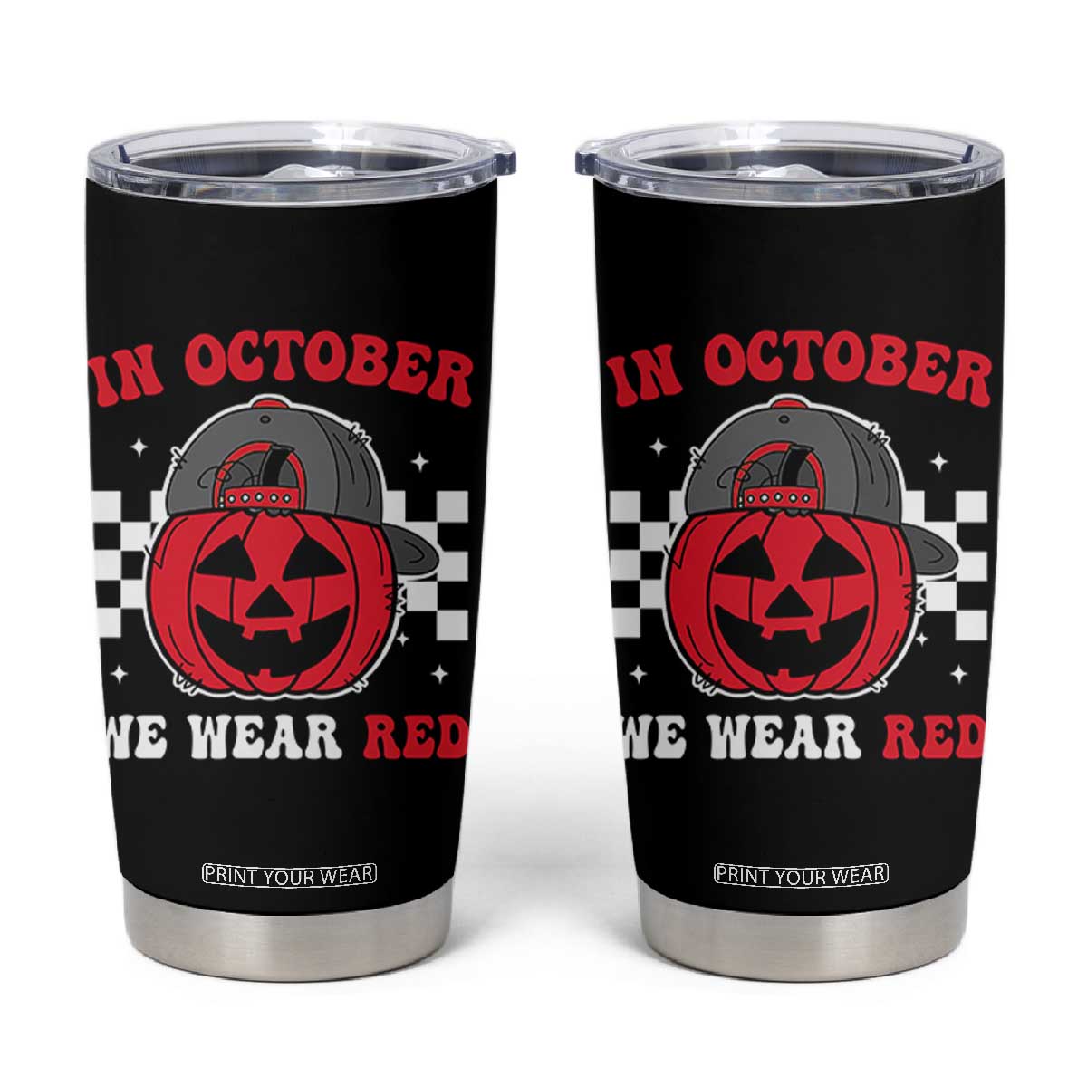 Red October Halloween Tumbler Cup Vintage Philadelphia Baseball Fan Jackolantern Pumpkin TS10 Black Print Your Wear