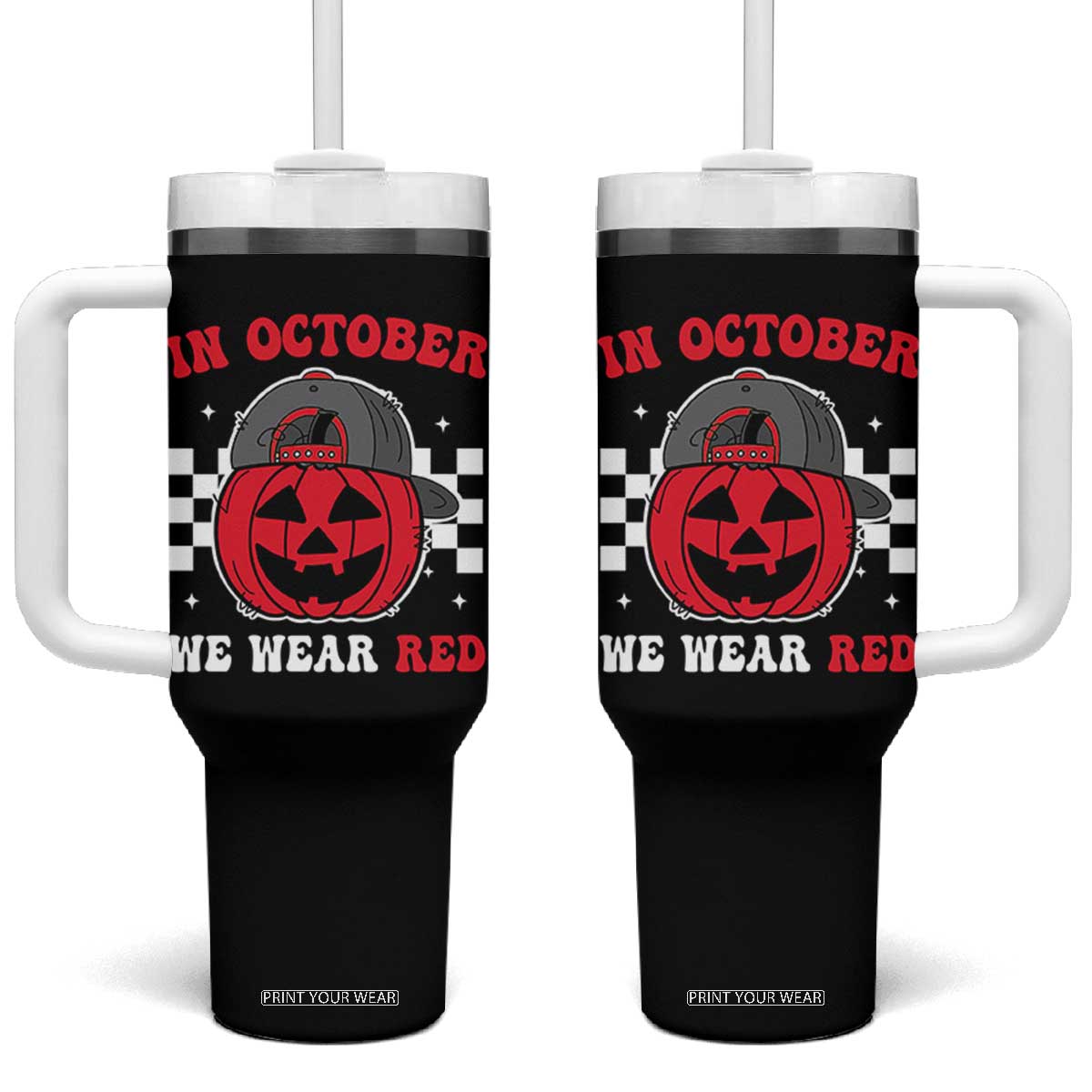 Red October Halloween Tumbler With Handle Vintage Philadelphia Baseball Fan Jackolantern Pumpkin TS10 One Size: 40 oz Black Print Your Wear