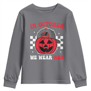 Red October Halloween Youth Sweatshirt Vintage Philadelphia Baseball Fan Jackolantern Pumpkin TS10 Charcoal Print Your Wear