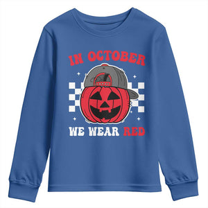 Red October Halloween Youth Sweatshirt Vintage Philadelphia Baseball Fan Jackolantern Pumpkin TS10 Royal Blue Print Your Wear